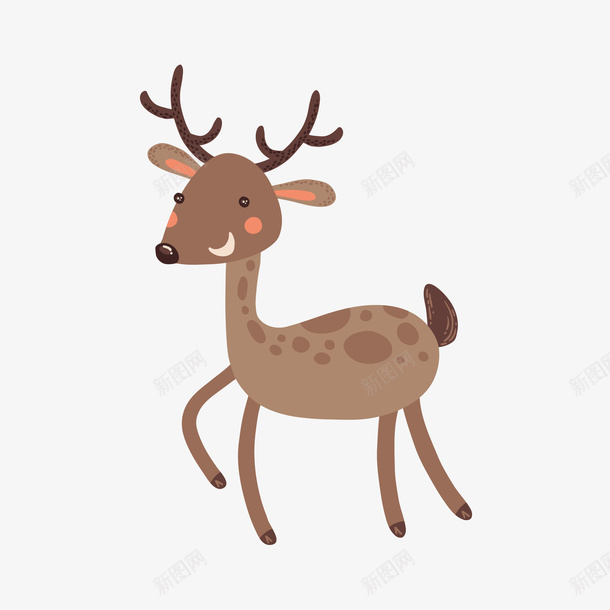 卡通小鹿矢量图eps免抠素材_88icon https://88icon.com 动物 动物插画 卡通 卡通动物 可爱动物 小动物 小鹿 矢量图