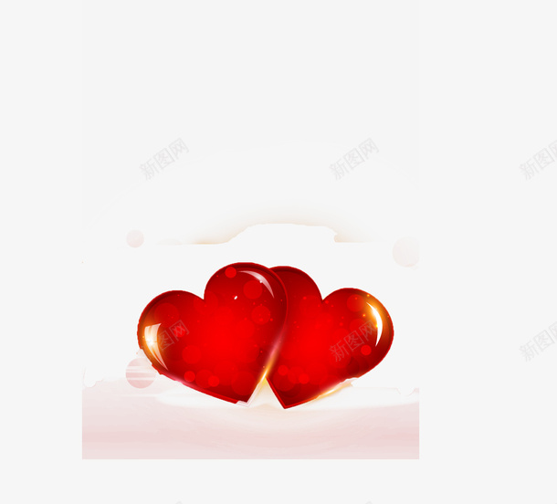 红色心心相印png免抠素材_88icon https://88icon.com 心心相印图案 情人节装饰图 浪漫 红色