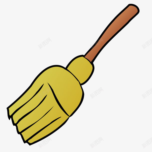 黄棕色卡通木制扫地笤帚png免抠素材_88icon https://88icon.com 工具 打扫工具 扫地 木制 笤帚 黄棕色卡通木制扫地笤帚