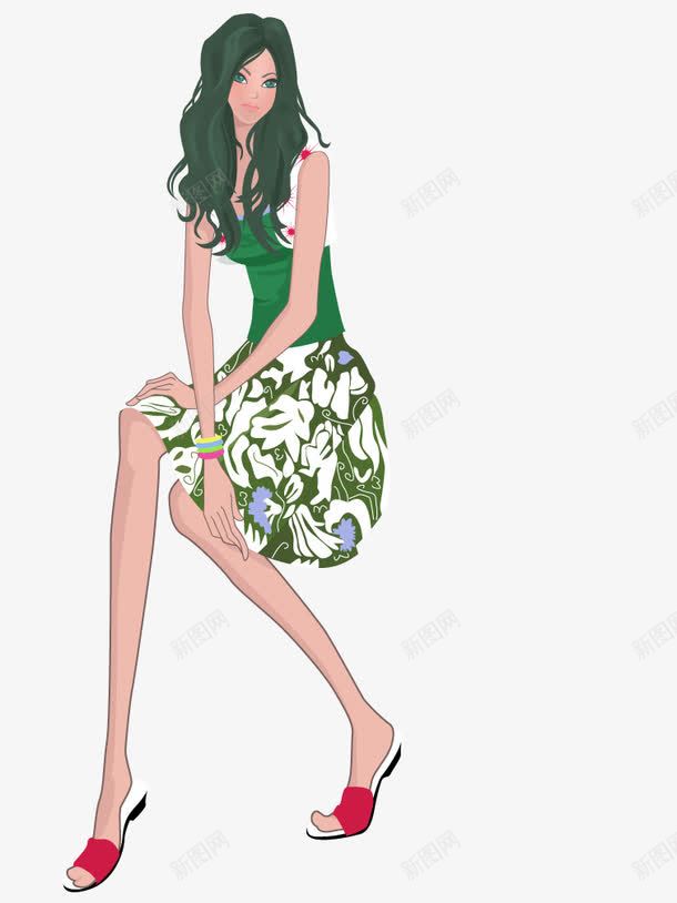 漂亮女人png免抠素材_88icon https://88icon.com 一双 卡通 女人 手绘 简图 红色 绿色 高跟鞋