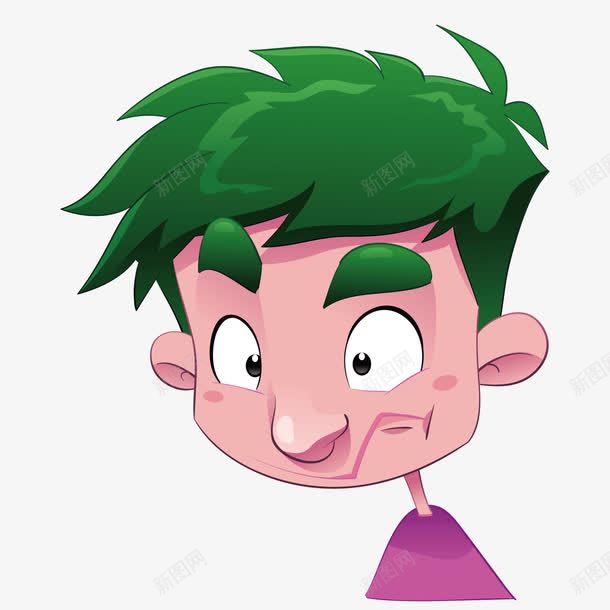 儿童卡通绿色头发男士png免抠素材_88icon https://88icon.com 儿童 卡通 头发 男士 绿色
