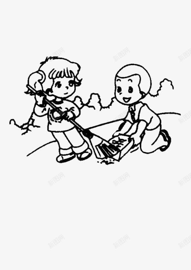 打扫简笔画png免抠素材_88icon https://88icon.com 劳动光荣 劳动工具 大扫除 干净 扫地简笔画 扫尘 清洁 灰尘 简笔画 黑白的