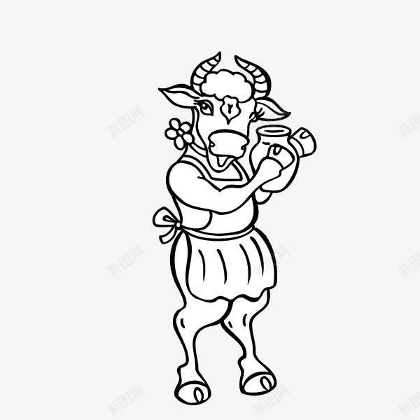手绘动物牛卡通难过png免抠素材_88icon https://88icon.com 动物 卡通 手绘 牛 难过