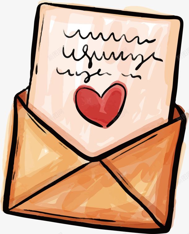 水彩手绘情人节情书矢量图ai免抠素材_88icon https://88icon.com 情书 情人节 手绘情书 水彩情书 爱情 矢量png 矢量图