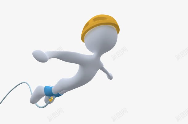 会飞的3D小白人png免抠素材_88icon https://88icon.com 3D小白人 会飞的小白人 卡通人物 带黄色帽子人物