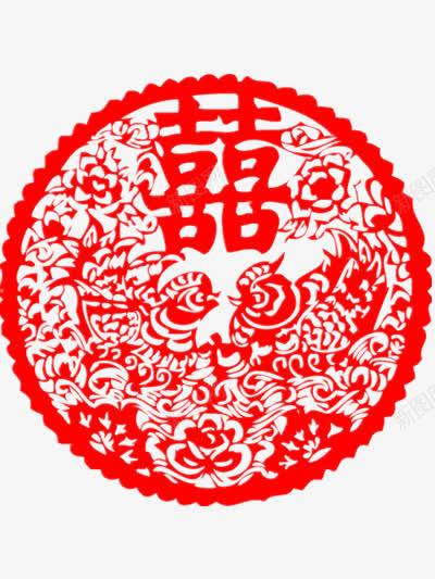 喜字剪纸png免抠素材_88icon https://88icon.com 喜字 喜字剪纸图片 喜庆 婚礼 窗花