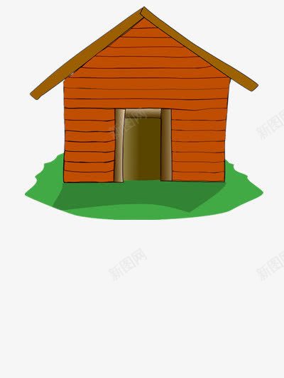 卡通小木屋png免抠素材_88icon https://88icon.com 卡通 小木屋 手绘 绿草