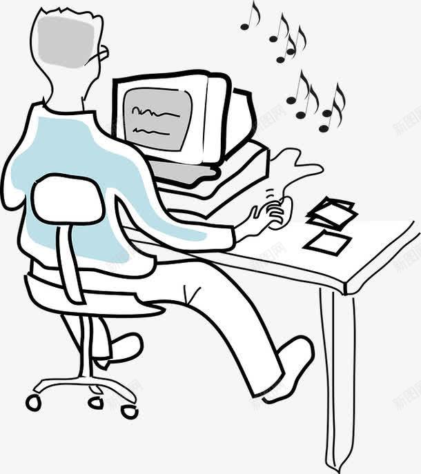 音乐玩电脑男的png免抠素材_88icon https://88icon.com 玩电脑 男的 音乐
