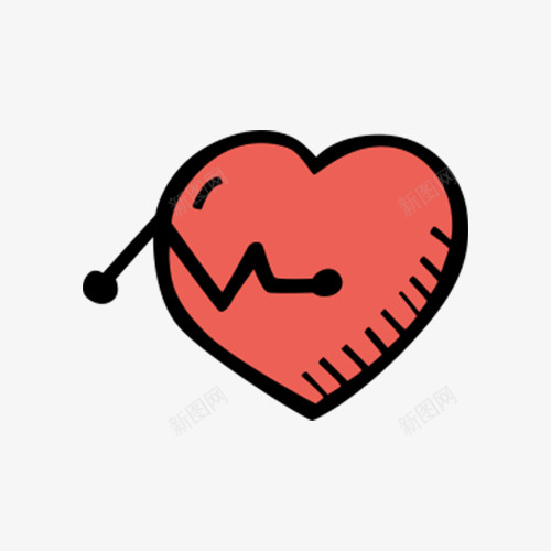 跳动的心png免抠素材_88icon https://88icon.com 心 心电图案 手绘 红色