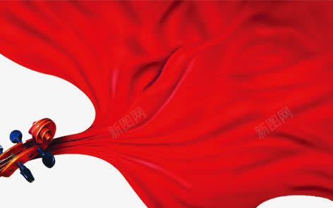 琴头上的飘带png免抠素材_88icon https://88icon.com 红色 背景 装饰 飘带