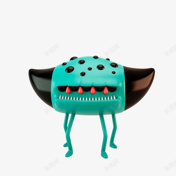 棕色耳朵绿脸黑点手绘玩偶png免抠素材_88icon https://88icon.com 棕色耳朵 红牙齿 绿脸 黑点