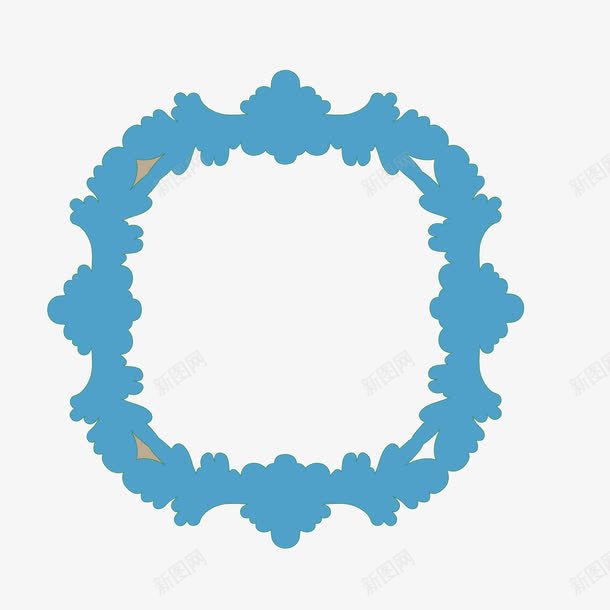 蓝色花纹方形边框相框png免抠素材_88icon https://88icon.com 方形 相框 花纹 蓝色 边框
