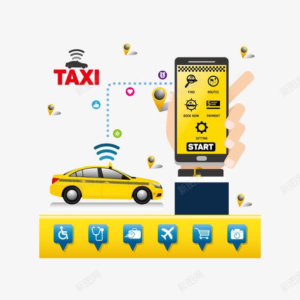 手机打车png免抠素材_88icon https://88icon.com 手机 打车 汽车