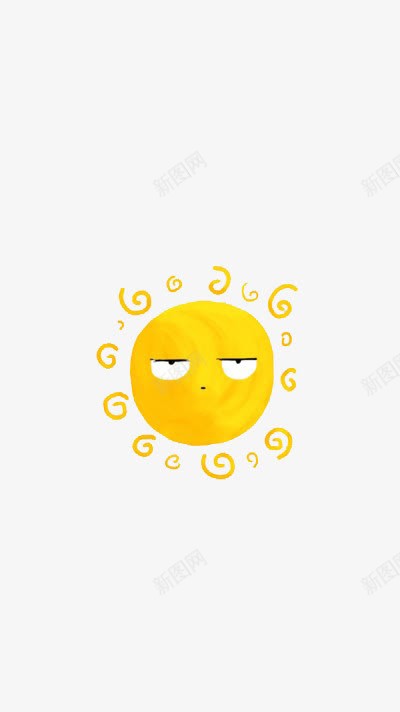 有表情的太阳png免抠素材_88icon https://88icon.com 太阳 表情 趣味 黄色