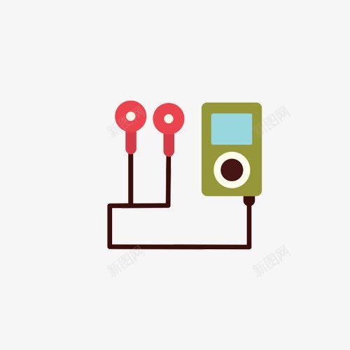 跑步听歌png免抠素材_88icon https://88icon.com 健康产业 卡通 听歌 播放器 音乐