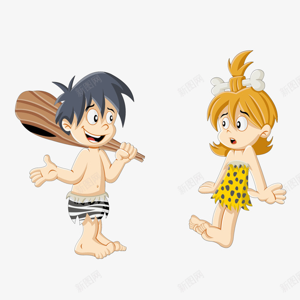 拿棒子的原始小孩矢量图ai免抠素材_88icon https://88icon.com 原始 小孩 棒子 矢量图