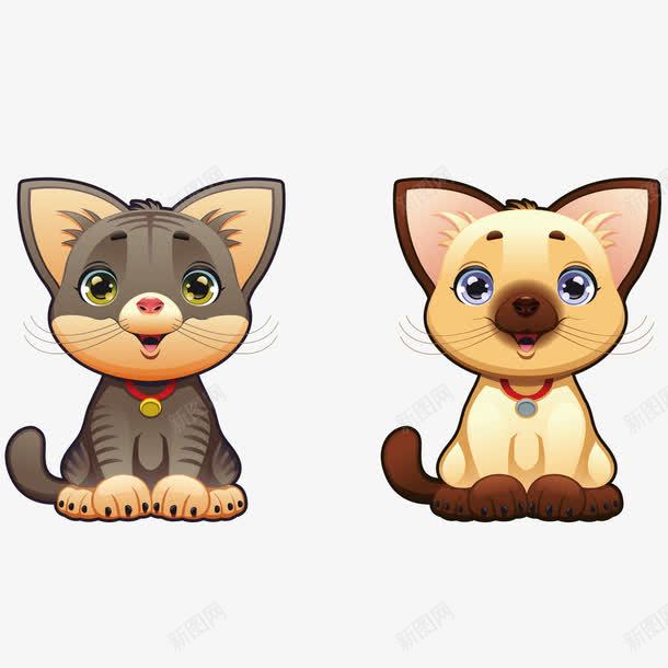 两只喵png免抠素材_88icon https://88icon.com 儿童 动物 卡通 宠物猫