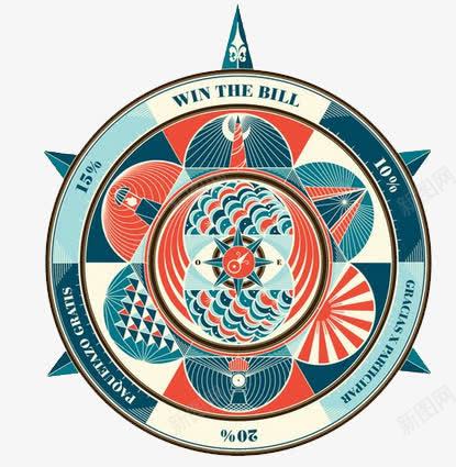 轮盘png免抠素材_88icon https://88icon.com 圆 复古 蓝色