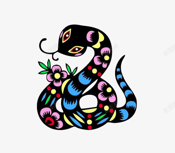 手绘花纹蛇png免抠素材_88icon https://88icon.com PNG图形 中国风 彩色 花纹 蛇 装饰