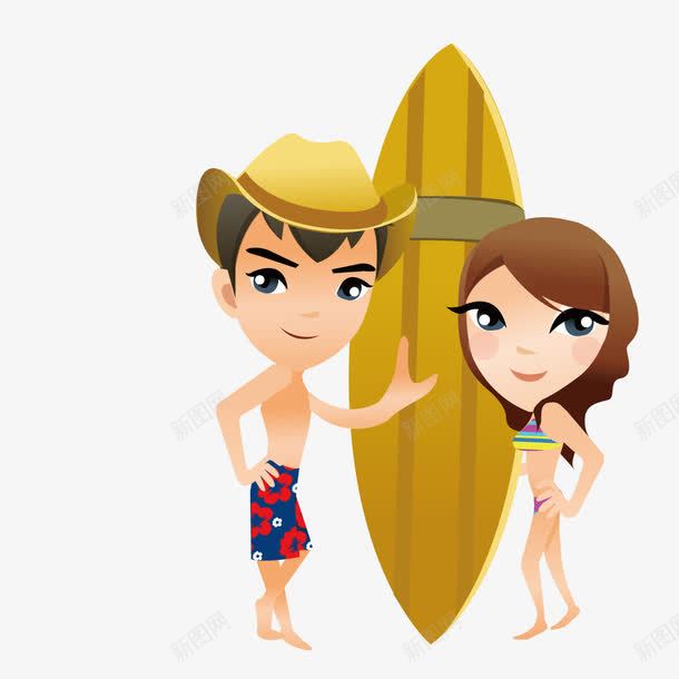 玩水上冲浪的情侣png免抠素材_88icon https://88icon.com 冲浪 情侣 水上