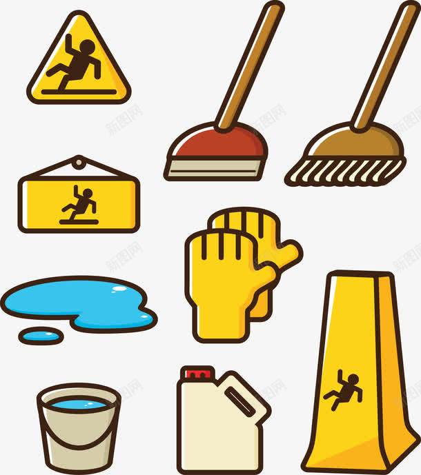 卡通公共防滑标志png免抠素材_88icon https://88icon.com 公共标志 卡通 防滑标志