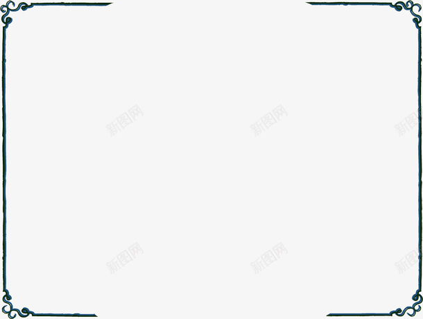 蓝色简约边框矢量图ai免抠素材_88icon https://88icon.com 简约 花纹 蓝色 边框 矢量图