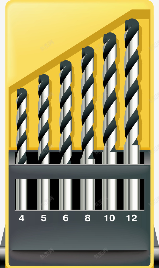 钻头矢量图ai免抠素材_88icon https://88icon.com png 工具 矢量素材 钻头 黄色 矢量图