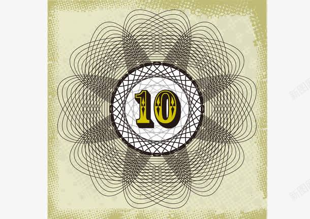 黑白线条数字10金色png免抠素材_88icon https://88icon.com 数字 线条 金色 黑白