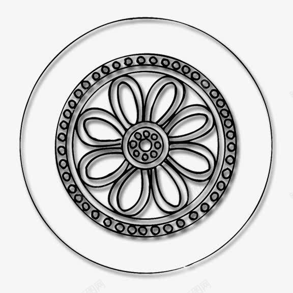 刺绣花纹中国风黑白色png免抠素材_88icon https://88icon.com 中国风 刺绣花纹 黑白色
