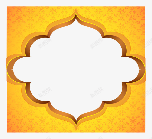 手绘金色边框矢量图ai免抠素材_88icon https://88icon.com 手绘 欧式 金色边框 矢量图