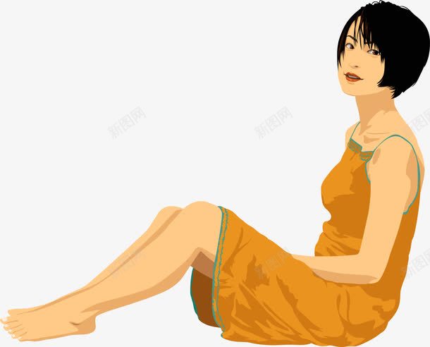 手绘坐着的女孩png免抠素材_88icon https://88icon.com 坐着的女孩 坐着的小朋友 手绘 文静