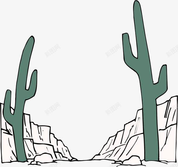 荒漠里的仙人掌风景插画png免抠素材_88icon https://88icon.com 仙人掌 插画风景 荒漠 风景插画