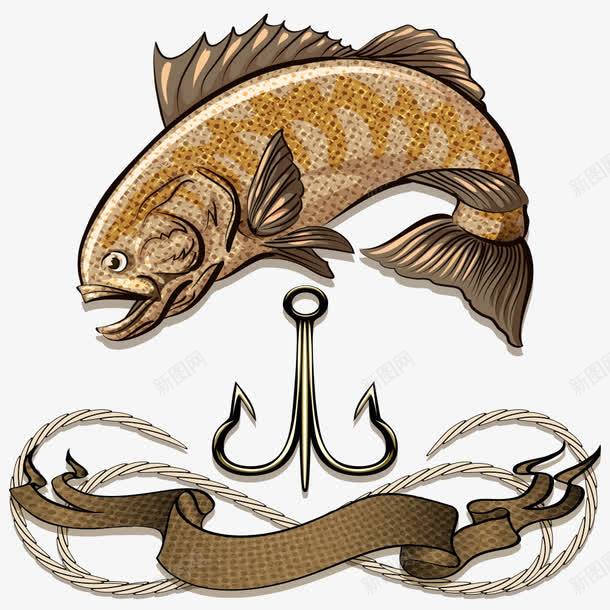 灰色鱼和鱼勾矢量图eps免抠素材_88icon https://88icon.com 卡通鱼 水中生物 海洋生物 海洋鱼 海鱼 灰色鱼 矢量鱼 鱼 鱼儿 鱼勾 矢量图