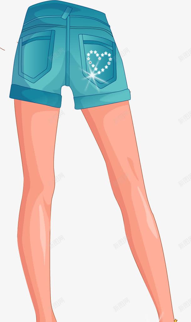手绘大长腿png免抠素材_88icon https://88icon.com 大长腿 手绘 短裤