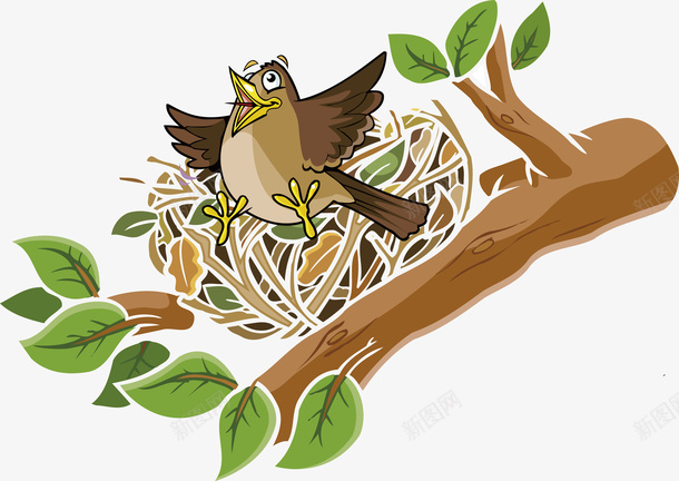 卡通小鸟下矢量图ai免抠素材_88icon https://88icon.com 动物 动物图案 动物头像 动物插画 卡通动物 可爱卡通动物 小动物 小鸟PNG 矢量图