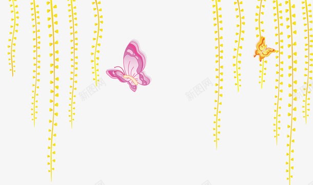 春天清新枝条柳条蝴蝶png免抠素材_88icon https://88icon.com 春天 枝条 柳条 清新 蝴蝶