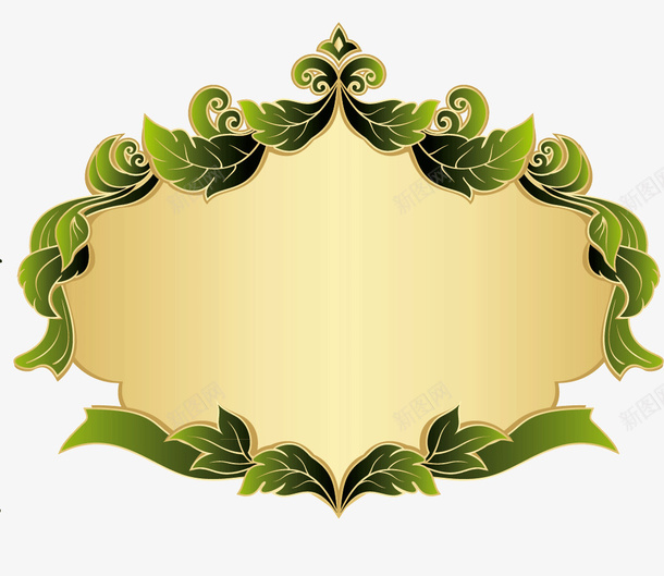 绿色欧式边框png免抠素材_88icon https://88icon.com 手绘边框 欧式边框 绿色边框 边框 边框矢量