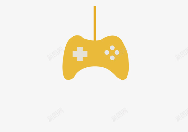 黄色游戏柄png免抠素材_88icon https://88icon.com 一个 卡通 天线 手绘 游戏手柄 白色 简图 黄色