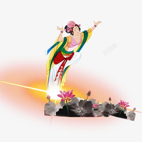 嫦娥中秋元素png免抠素材_88icon https://88icon.com 中秋 元素 光效 奔月 嫦娥 节日元素 荷花