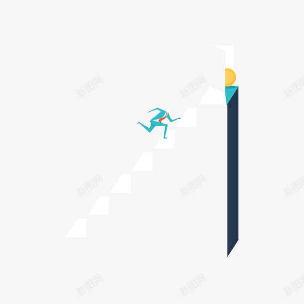 登楼爬楼梯png免抠素材_88icon https://88icon.com 上升 扁平风 爬楼梯 登楼