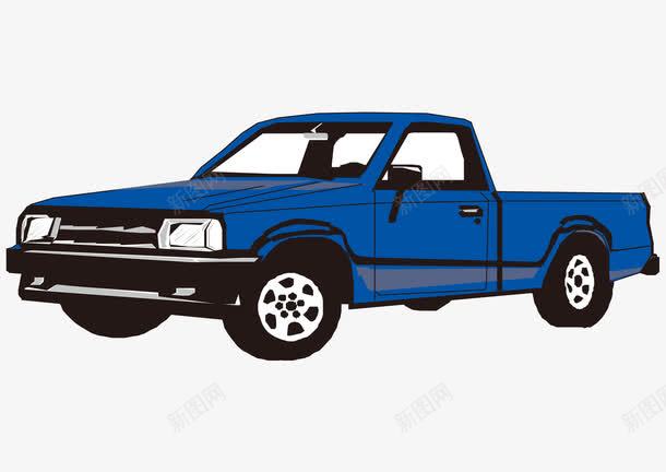 卡通手绘蓝色皮卡货车png免抠素材_88icon https://88icon.com 卡通的交通工具 手绘的货车 皮卡的车 矢量的汽车 蓝色的汽车