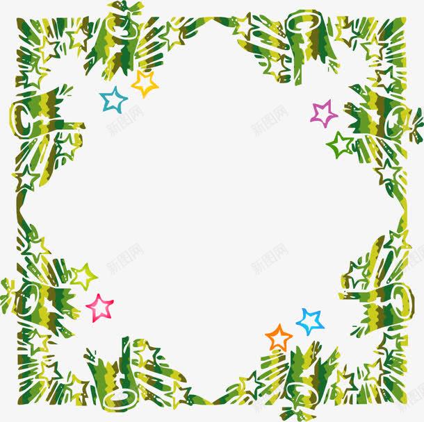 手绘星星边框png免抠素材_88icon https://88icon.com 手绘 星星边框 绿色