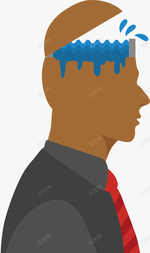 脑积水扁平开脑男人png免抠素材_88icon https://88icon.com 4月26号 世界知识产权日 学习 开脑男人 教育 脑积水