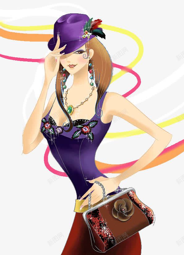 时尚女性png免抠素材_88icon https://88icon.com 卡通 女子 手绘