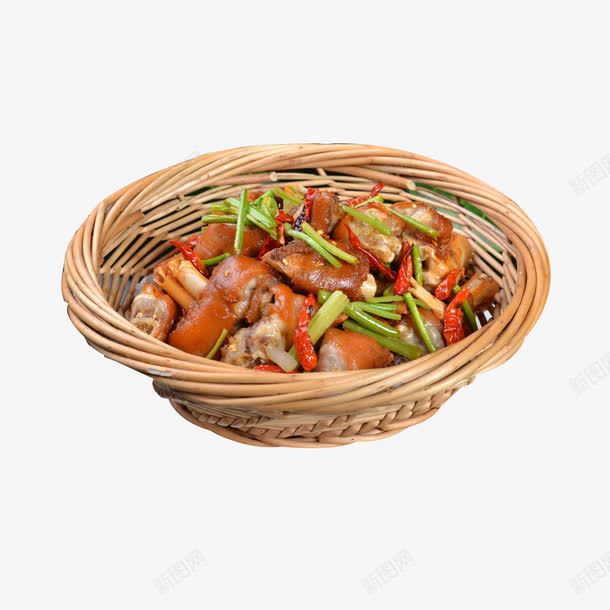 竹筐装蹄膀食品餐饮png免抠素材_88icon https://88icon.com 猪肉 猪腿 猪蹄 竹筐蹄膀食品餐饮 美味 美容养颜 蹄膀 食物