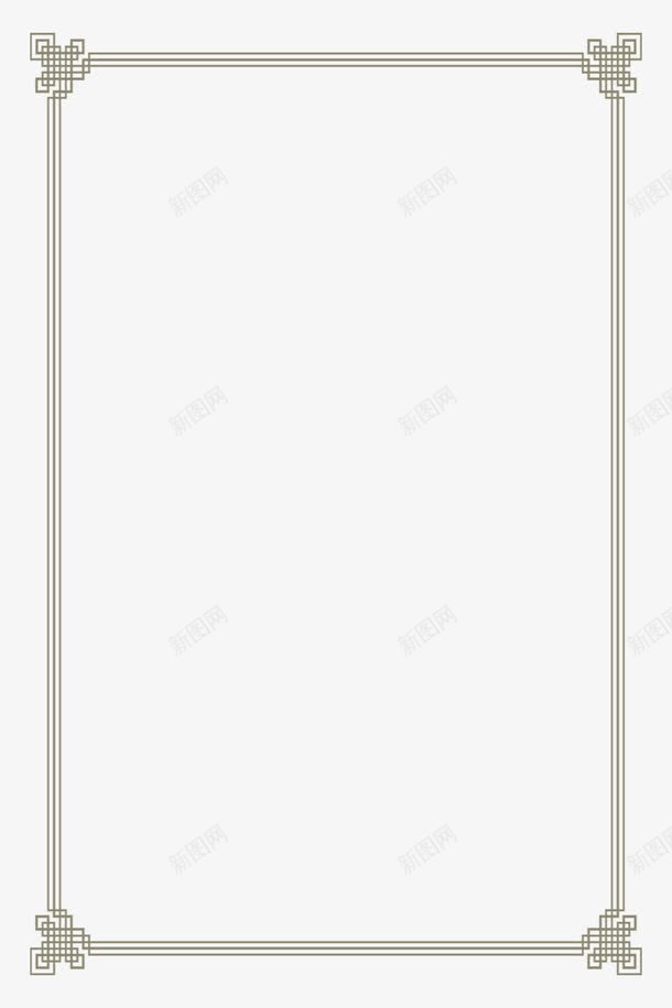 简约线条创意中国雕窗边框png免抠素材_88icon https://88icon.com