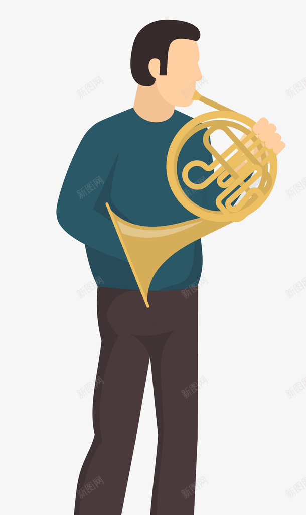 圆号演奏矢量图eps免抠素材_88icon https://88icon.com 圆号 演奏 矢量素材 表演 音乐 矢量图