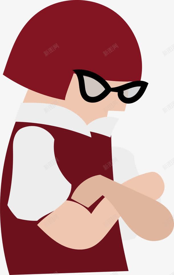 卡通人物小朋友png免抠素材_88icon https://88icon.com 人物 卡通 叉手 小朋友 愤怒 眼睛 简约 红发