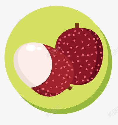 荔枝手绘png免抠素材_88icon https://88icon.com 圆形 手绘 水果 水果图案 荔枝