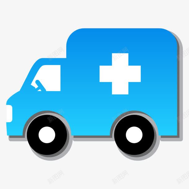 蓝色的医护车png免抠素材_88icon https://88icon.com PNG素材 医疗车 汽车 蓝色